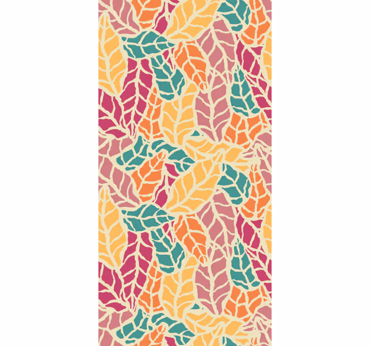 Leaves wallpaper colorful mosaic - TenStickers