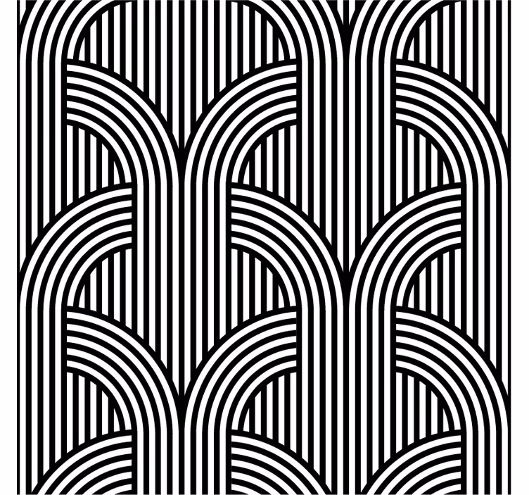 Ornamental wallpaper black and white arches - TenStickers