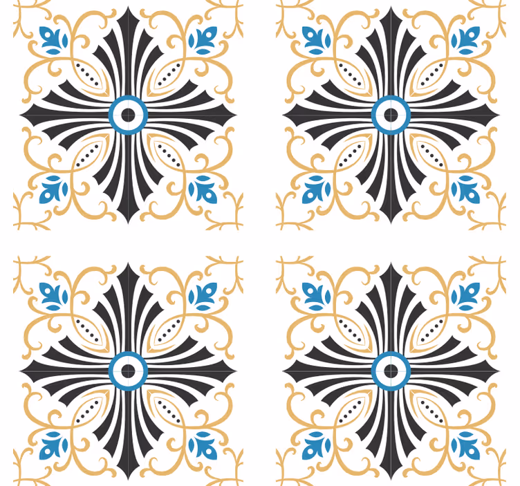 Ornamental wallpaper vintage cross spiral pattern - TenStickers
