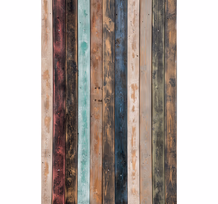 Ornamental wallpaper colorful painted vertical slats - TenStickers