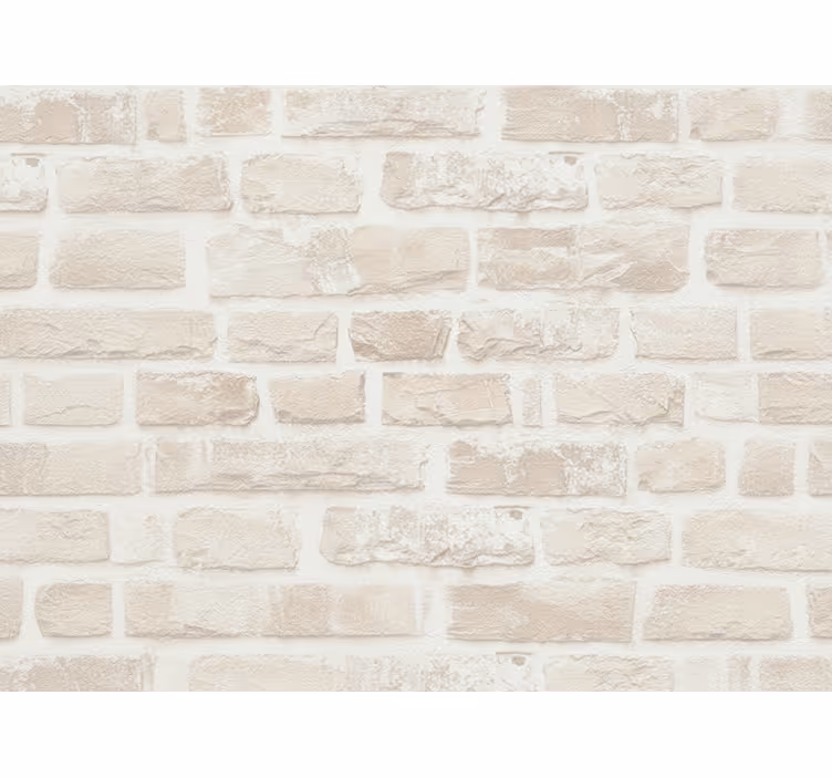 Living area wallpaper faux white brick design - TenStickers