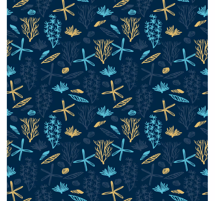 Wall paper in bedroom colorful sea floor design - TenStickers