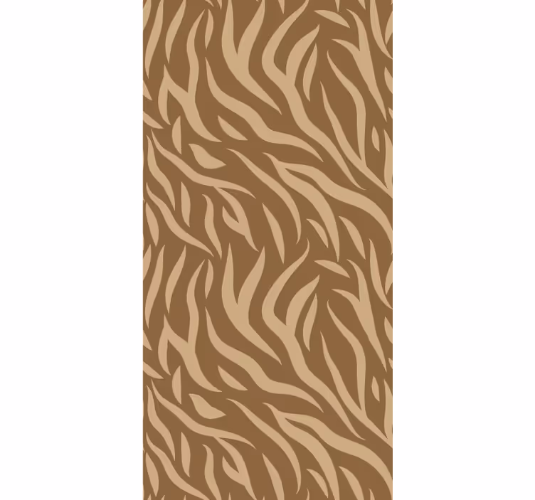 Wall paper in bedroom with brown and beige tiger print - TenStickers