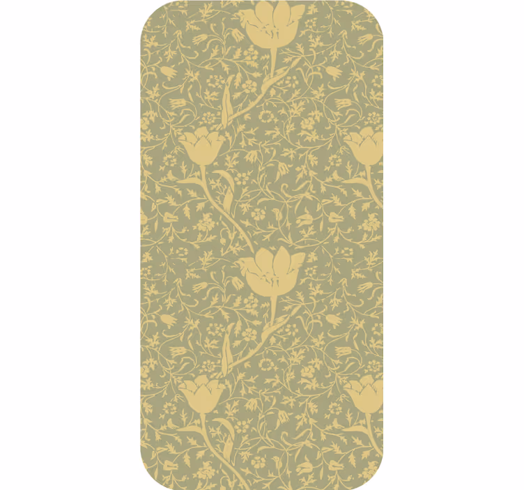 Ornamental wallpaper in subtle gold and green floral - TenStickers