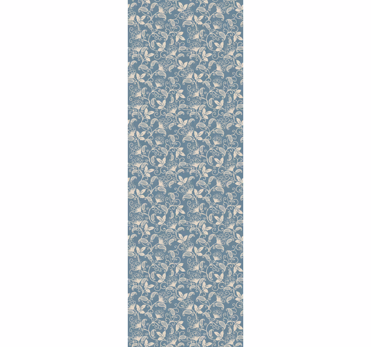 Ornamental wallpaper with blue and beige detail pattern - TenStickers