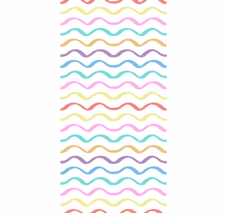 Ornamental wallpaper in a vibrant wave design - TenStickers