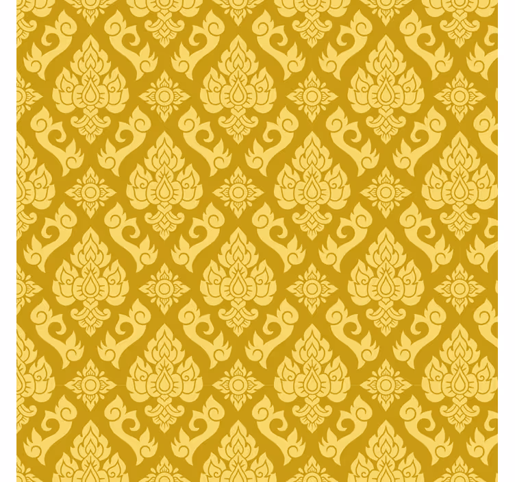 Ornamental wallpaper with detailed floral design - TenStickers