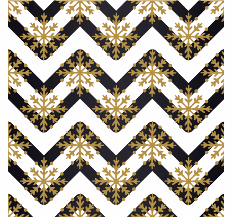 Ornamental wallpaper chevron floral design - TenStickers