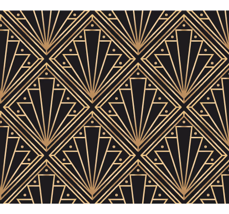 Textured wallpaper with golden and black squared pattern - TenStickers