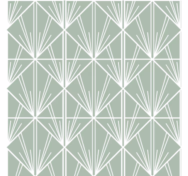 Living area wallpaper in green and white art déco - TenStickers