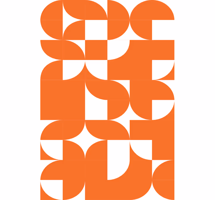 Textured wallpaper orange circle geometric pattern - TenStickers