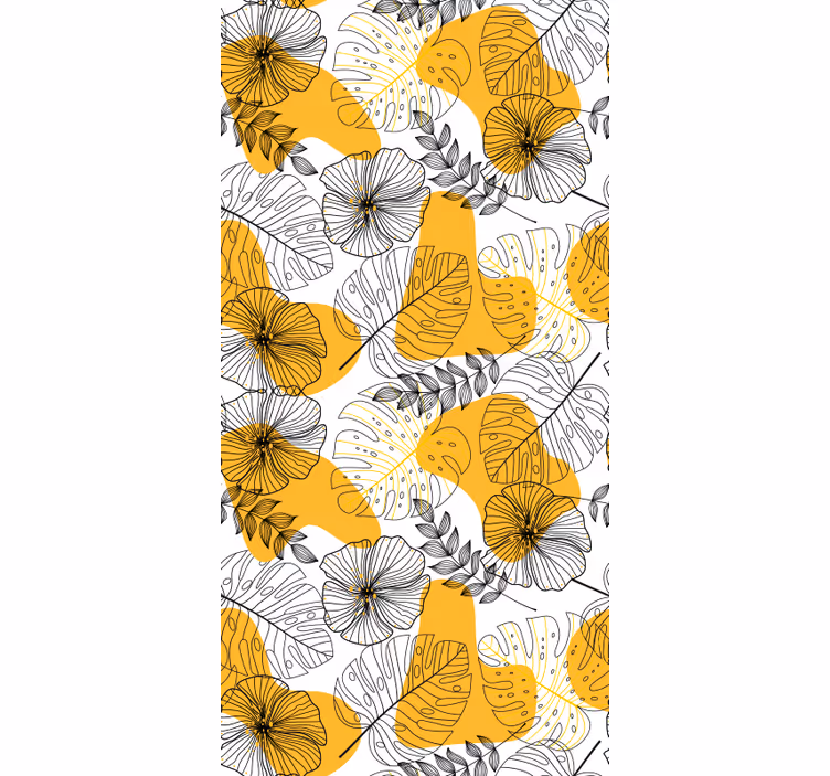 Textured wallpaper with floral design kallax - TenStickers