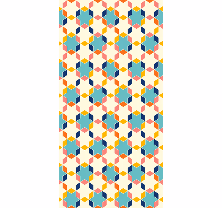 Living area wallpaper geometric tessellation design - TenStickers