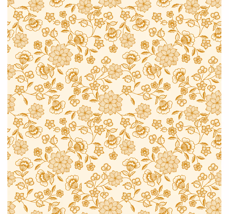 Living area wallpaper floral orange paisley - TenStickers