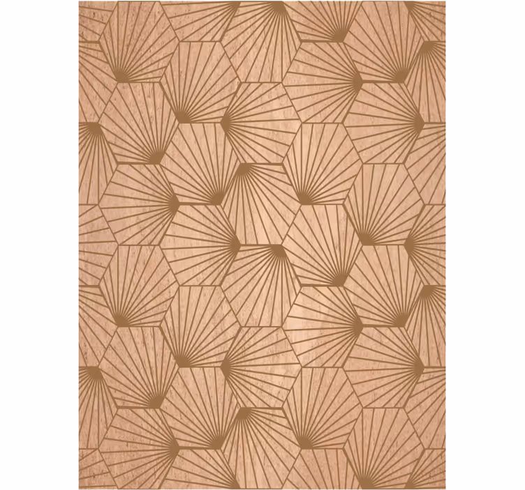Living area wallpaper in brown hexagon lines - TenStickers