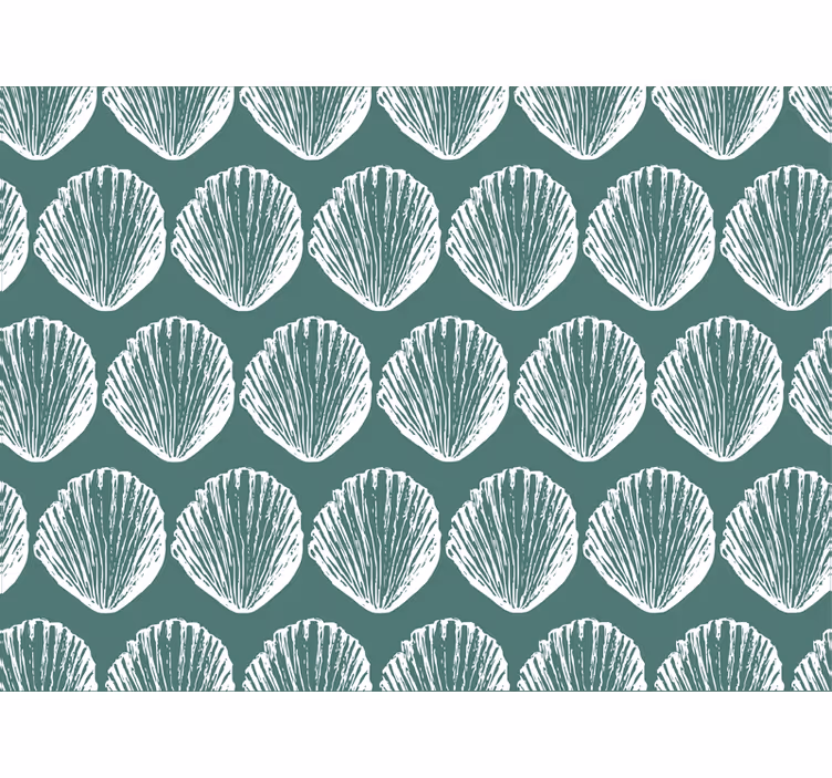 Wall paper in bedroom with decorative shell design - TenStickers