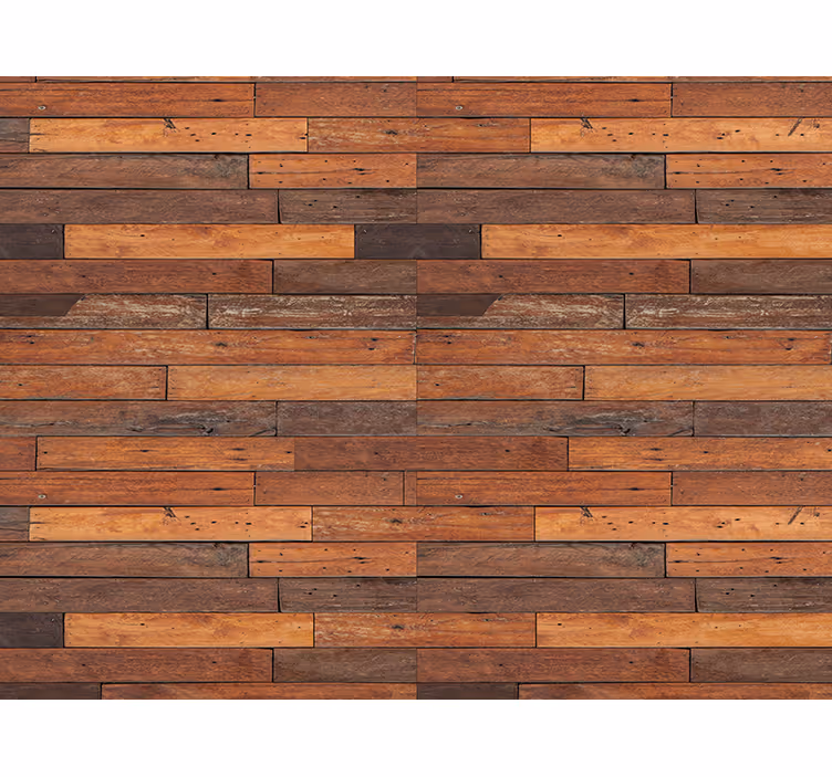 Wall paper in bedroom rustic plank texture - TenStickers
