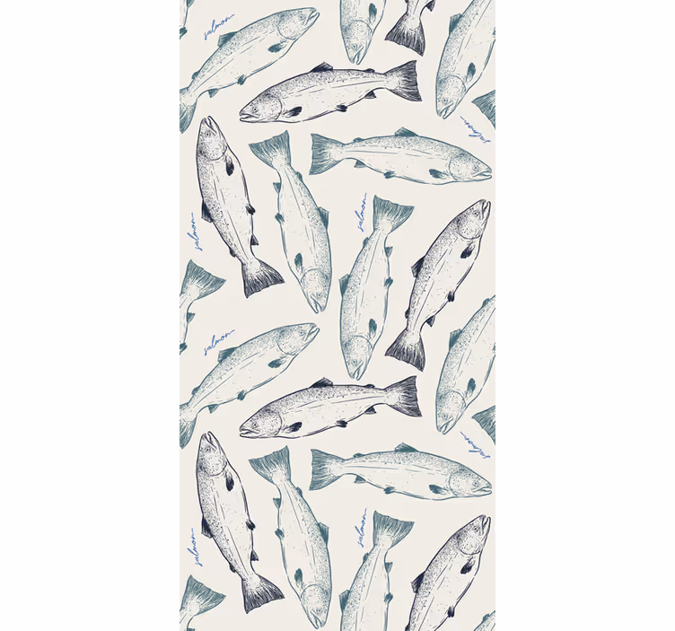 Salmon fish animals wallpaper - TenStickers