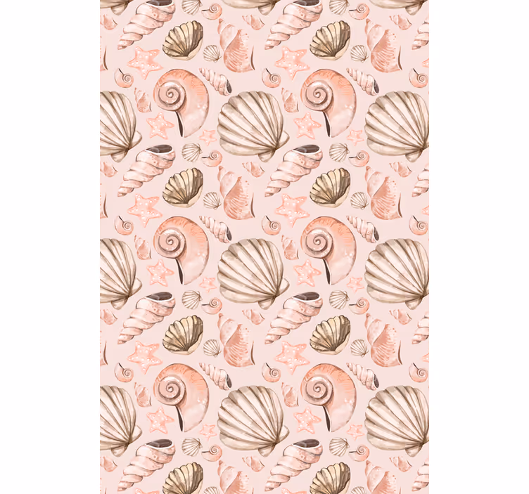 Animals wallpaper in pastel seashells design - TenStickers