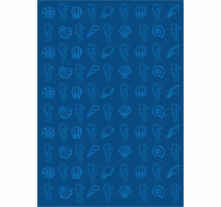 Animals wallpaper featuring shells and sea horses - TenStickers