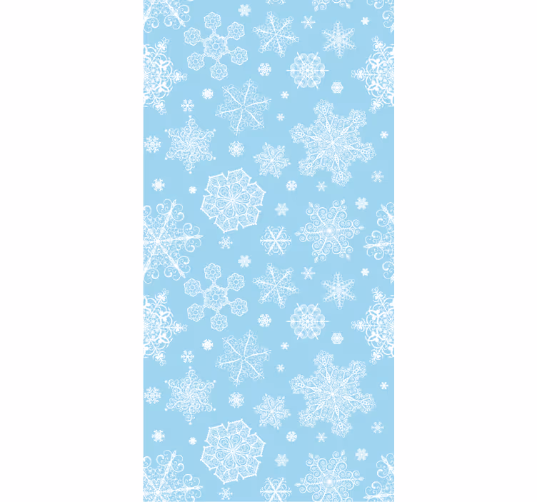 Wall paper in bedroom white snowflakes on blue - TenStickers