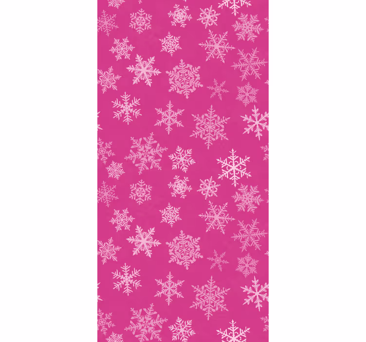 Wall paper in bedroom with pink snowflakes pattern - TenStickers