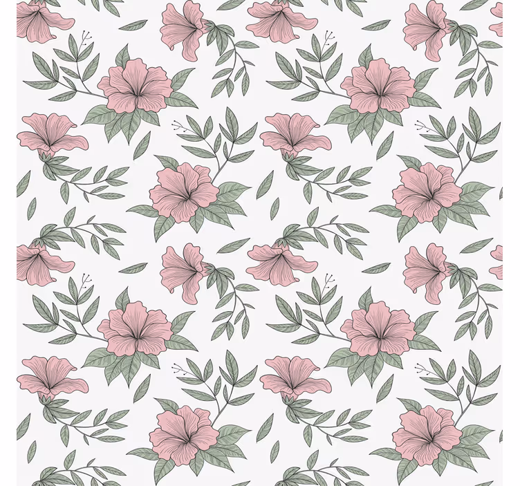 Wall paper in bedroom floral patterned finish - TenStickers