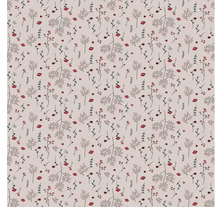 Floral print pattern wall paper in bedroom - TenStickers