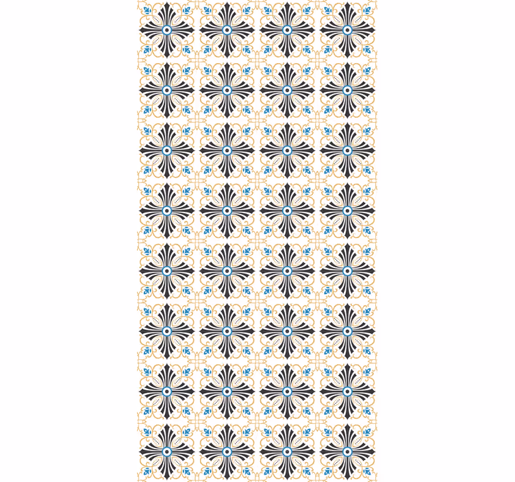 Wall paper in bedroom retro botanical tiles - TenStickers