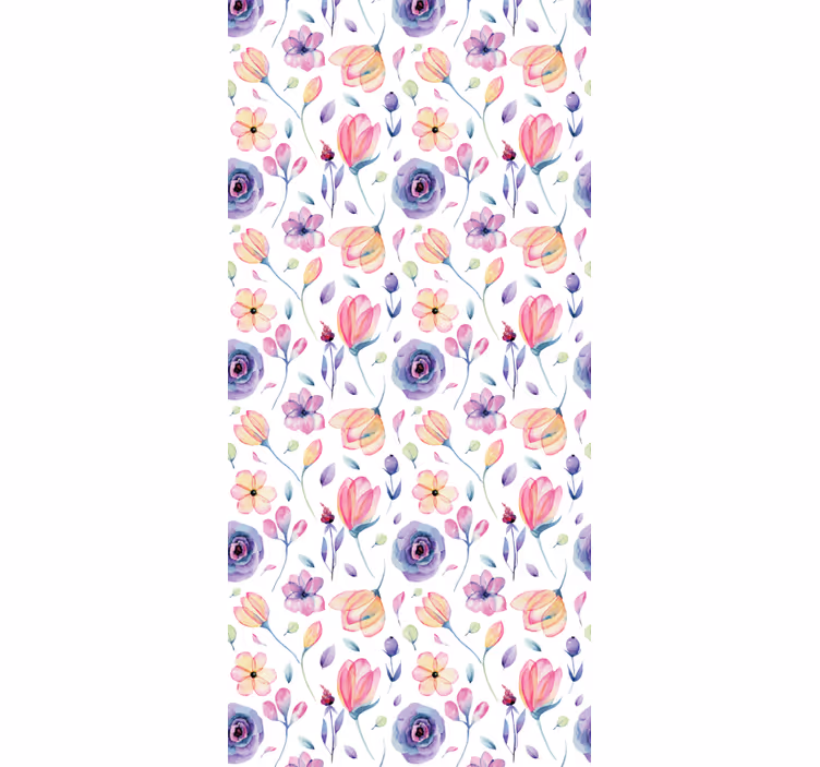 Floral bloom pattern wall paper in bedroom - TenStickers