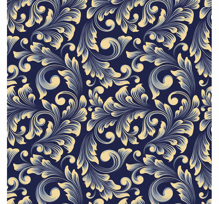 Wall paper in bedroom with gilded botanical design - TenStickers