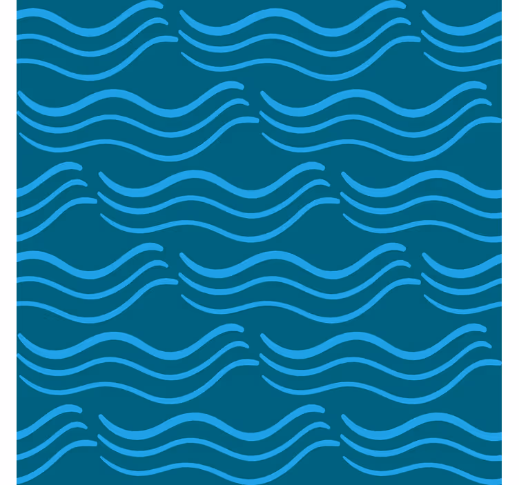 Wall paper in bedroom with flowing aqua patterns - TenStickers