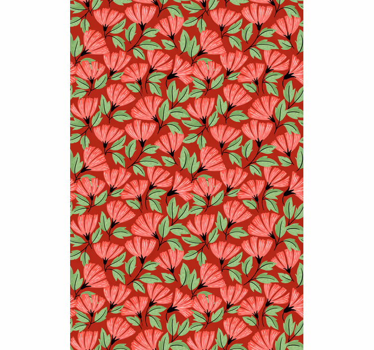 Wall paper in bedroom floral graphic design - TenStickers