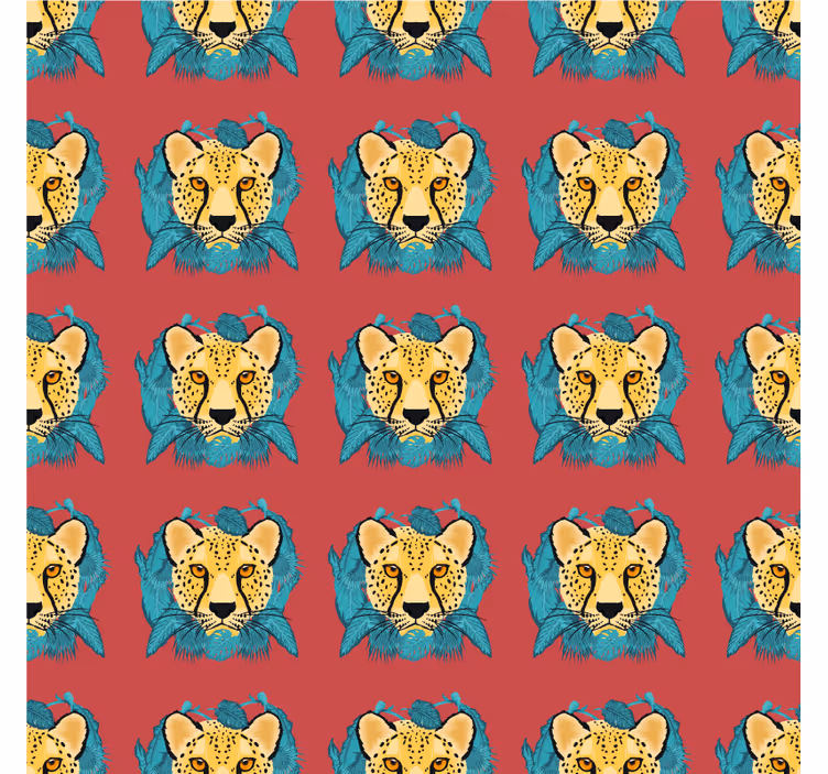 Textured wallpaper oriental style leopard design - TenStickers