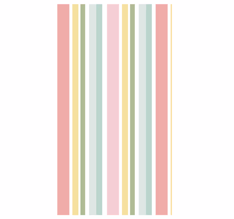 Textured wallpaper in horizontal pastel multicolor stripes - TenStickers
