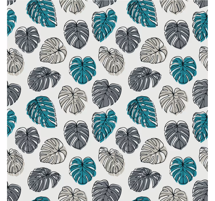 Wall paper in bedroom monstera leaf design - TenStickers
