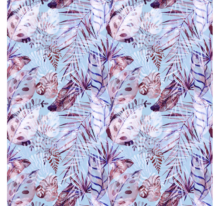 Floral foliage illustrations wall paper in bedroom - TenStickers