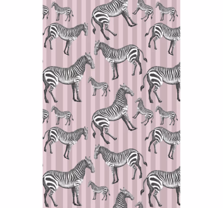 Animals wallpaper vintage zebra illustration pattern - TenStickers