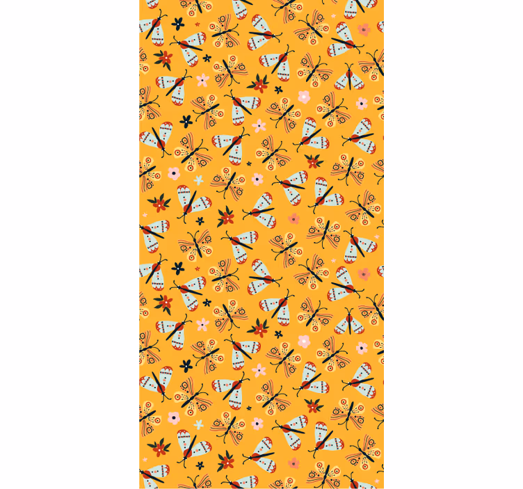 Animals wallpaper hand drawn butterflies - TenStickers