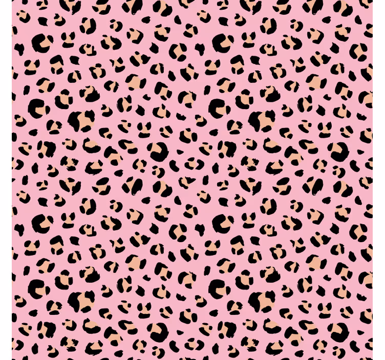Animals wallpaper black and pink watercolor leopard - TenStickers