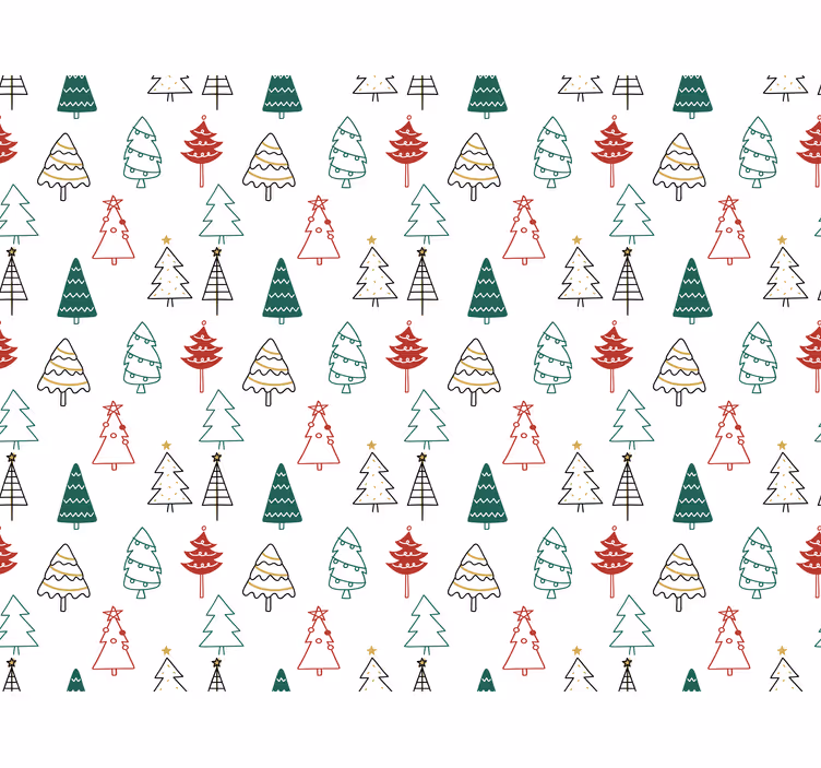 Holiday christmas wallpaper festive trees design - TenStickers