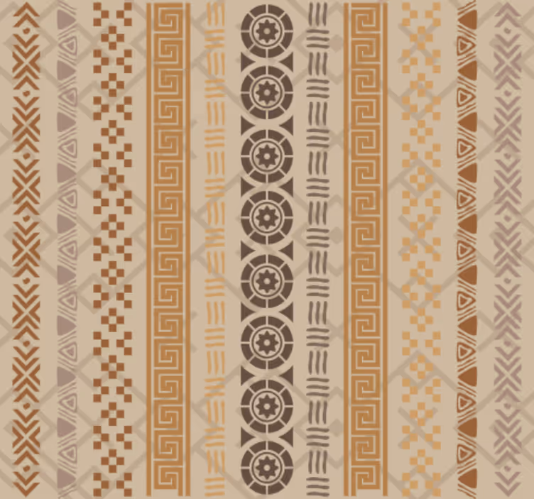 Wallpaper office puzzle stamp effect in brown - TenStickers