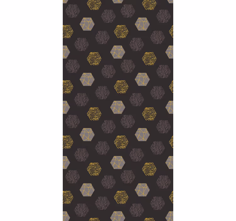 Wallpaper office nordic golden hexagons - TenStickers