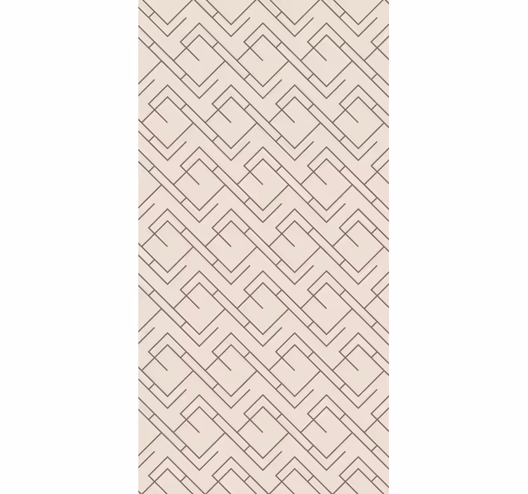 Hallway wallpaper geometric maze design - TenStickers