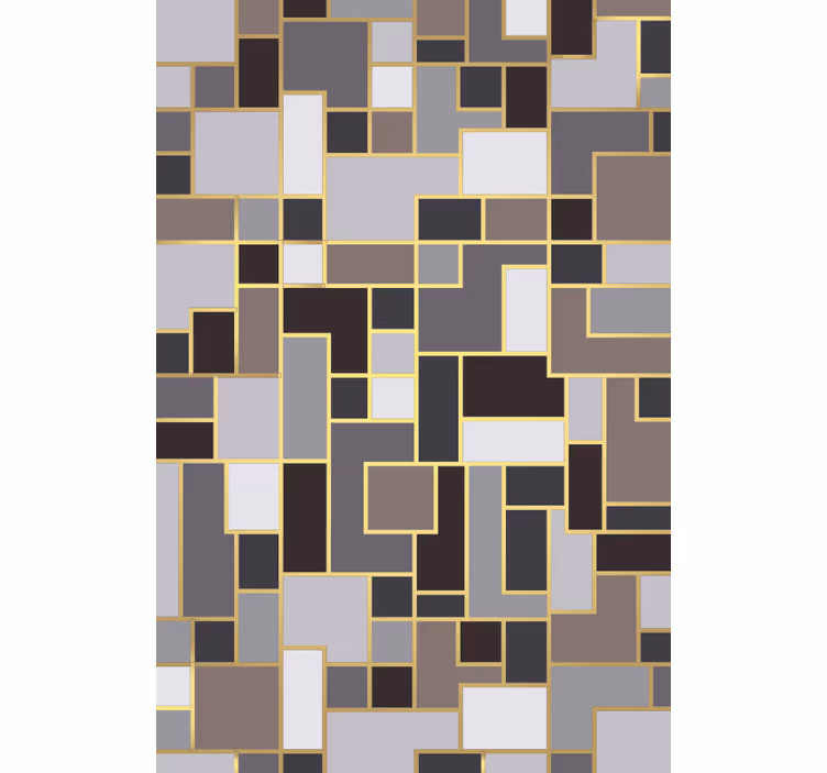 Hallway wallpaper gray rectangles mosaic design - TenStickers