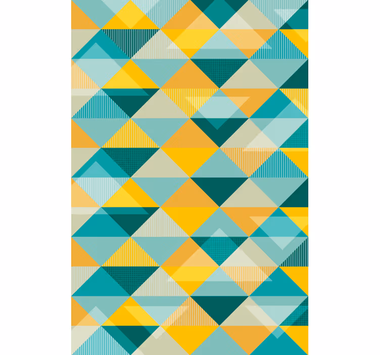 Hallway wallpaper geometric triangle design - TenStickers