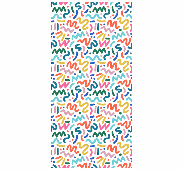 Hallway wallpaper with abstract colored shapes - TenStickers