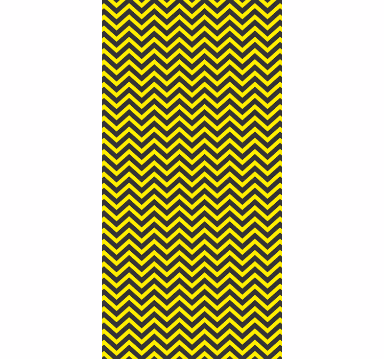 Hallway wallpaper in black and yellow zigzag design - TenStickers