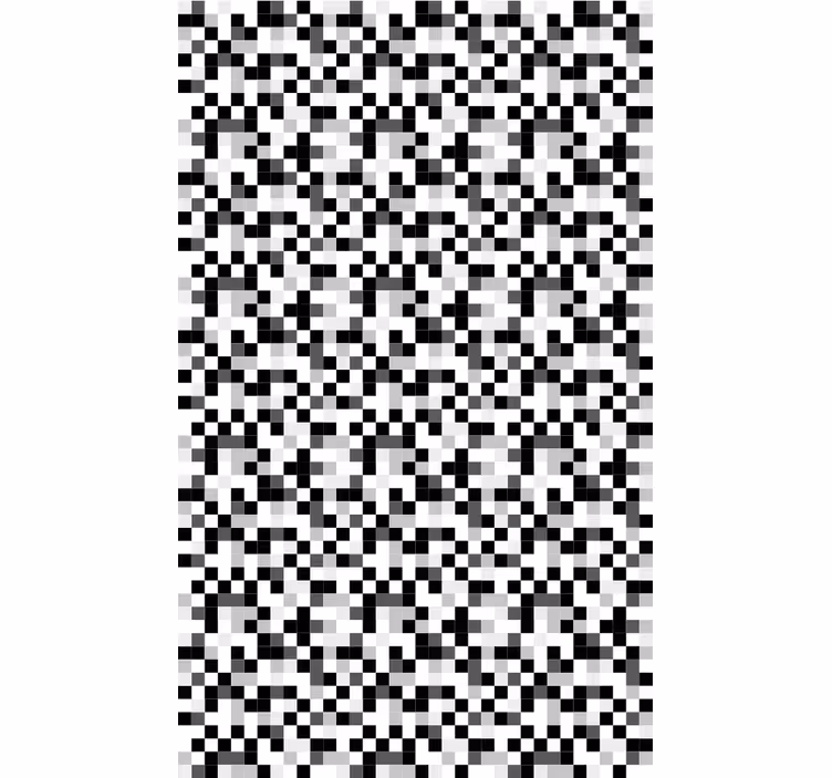 Hallway wallpaper in monochrome pixel pattern - TenStickers