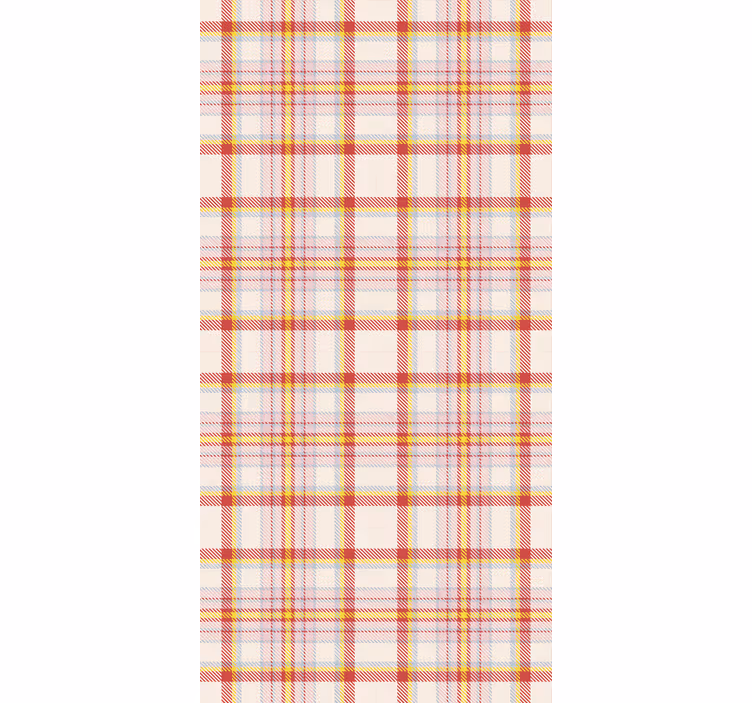 Hallway wallpaper featuring scottish tartan squares - TenStickers
